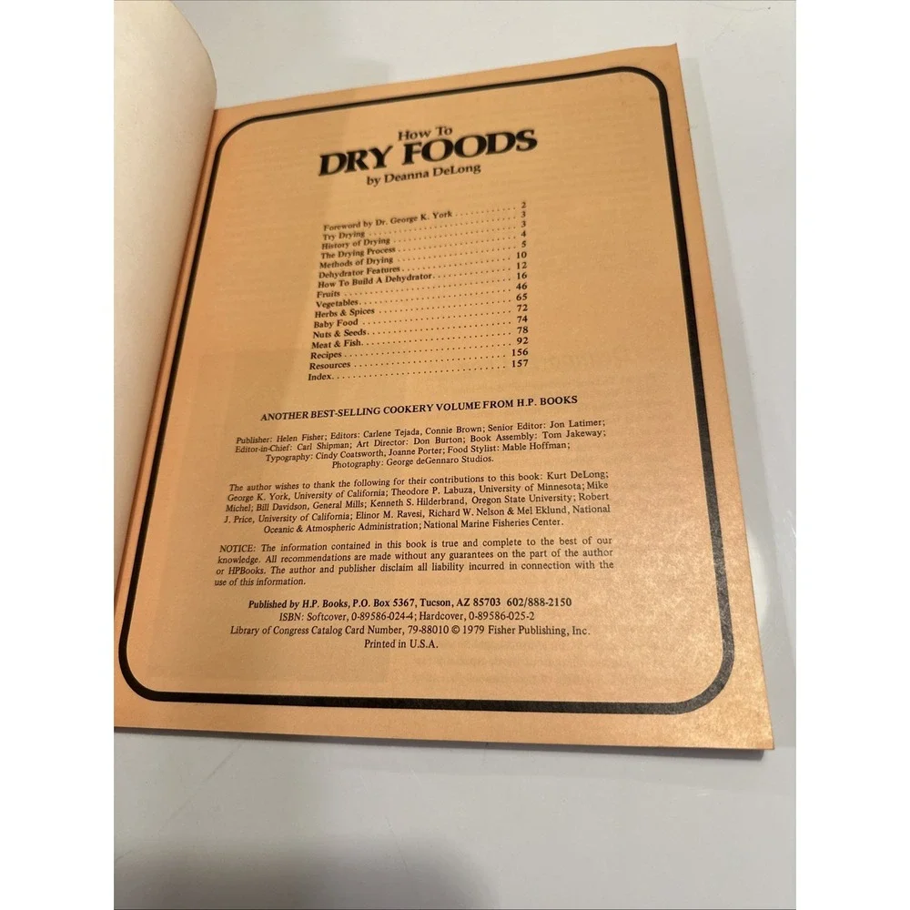 How To Dry Foods by Deanna DeLong (1979 First‎ Edition) Paperback